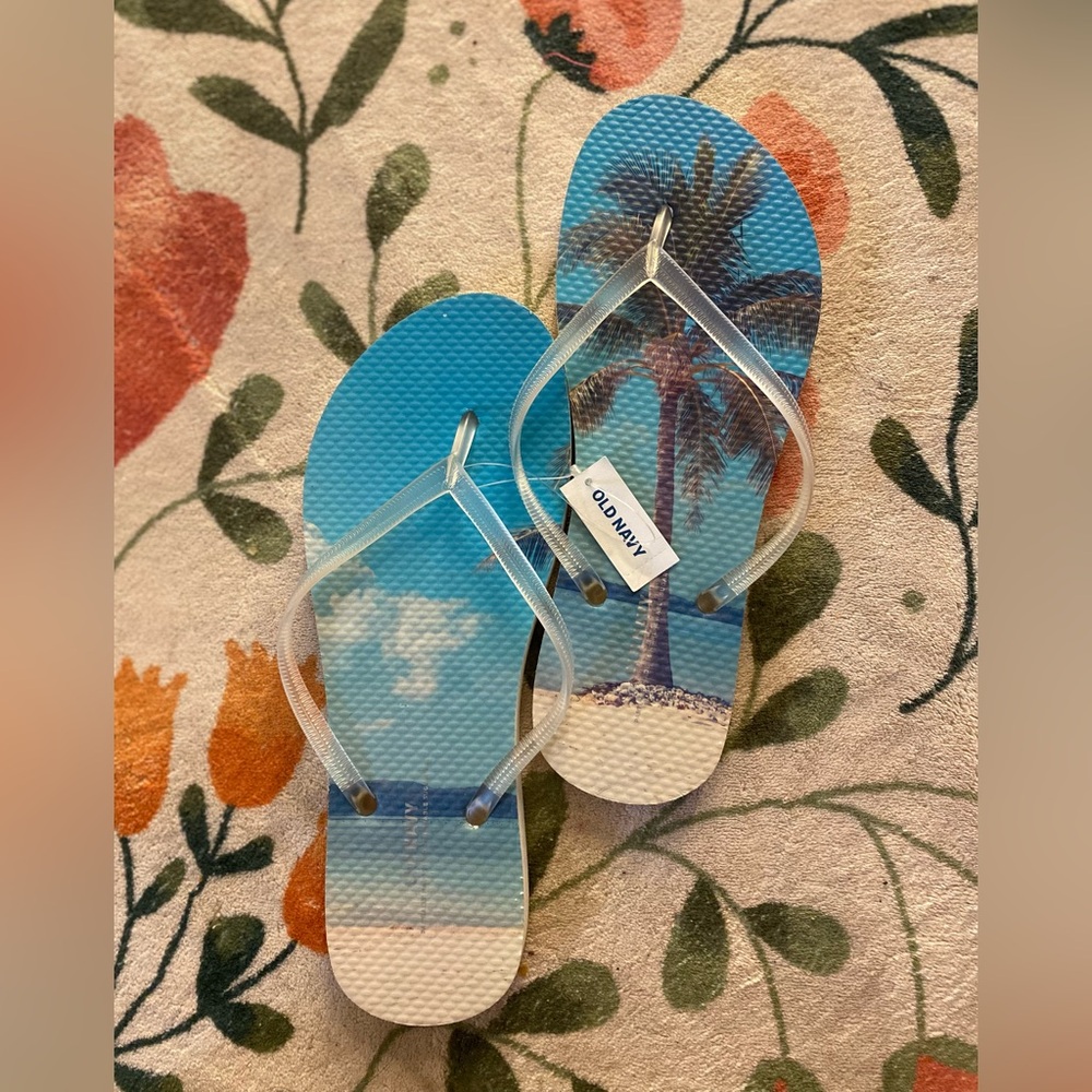 Old Navy Tropical Beach Flip Flops